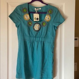 Boden NWT 100% linen hand finished tunic UK12